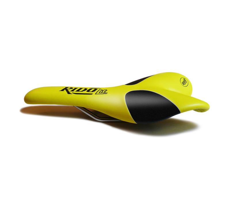 yellow mountain bike saddle